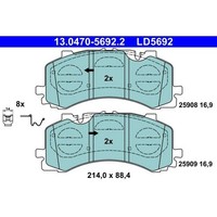 Ate 13.0470-5692.2 Bremsbelagsatz FüR Audi Vw Q7 A8 D5 A6 C8 A7 Q8 Touareg 4MB