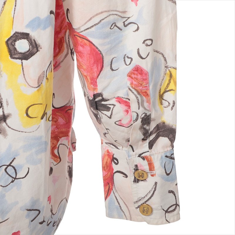 Authentic CHANEL COCO Button Long sleeve shirt  m… - image 3