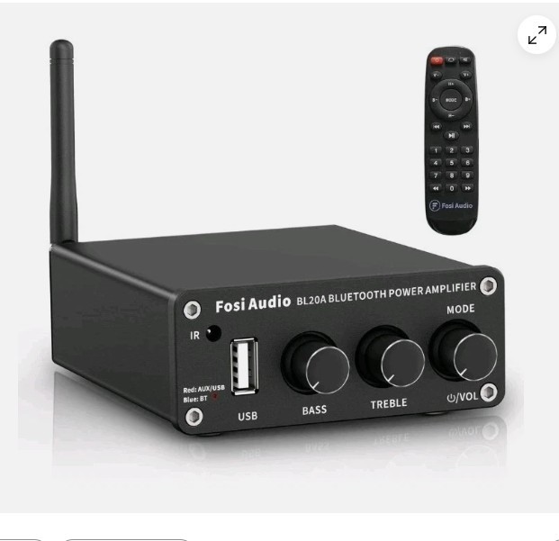 Fosi Audio BL20A Bluetooth 5.0 Home Audio Stereo Amplifier Remote Control 200W
