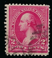 1894 GEORGE WASHINGTON 2c Carmine (Type III) Used stamp SCOTT 252 no wmk
