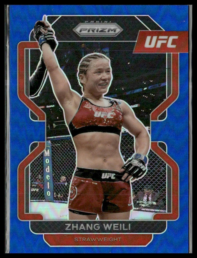 2021 Panini Prizm UFC #189 Zhang Weili Blue Prizms #/199