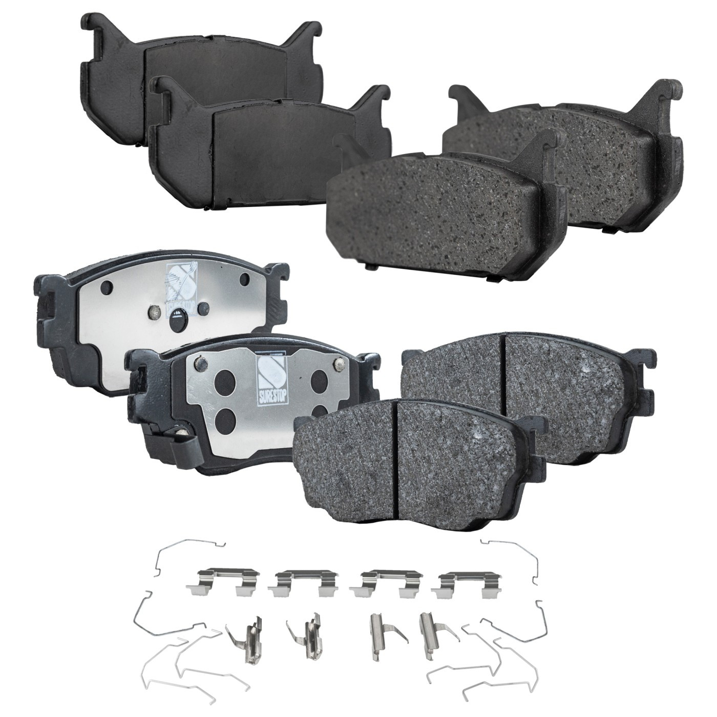 Комплект передних и задних тормозных колодок NAO для Mazda 626 1998-2002 годов выпуска с задним дисковым тормозом