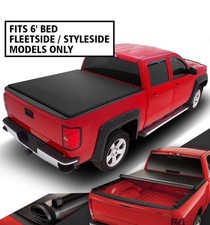 DNA Motoring TTC-RU-040 Truck Bed Soft Vinyl Roll-Up Tonneau Cover Compatible...