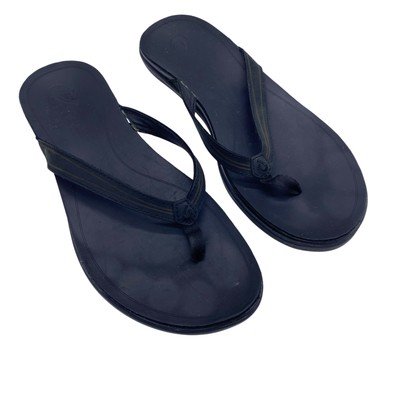 Olukai size 11 Black Leather Flip Flop Sandals Amazon.com | OLUKAI Ho main image 3