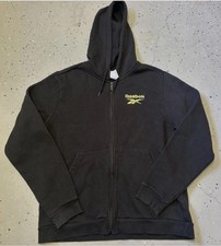Reebok Men's Black Full Zip Long Sleeve Jacket Hoodie. Size Medium