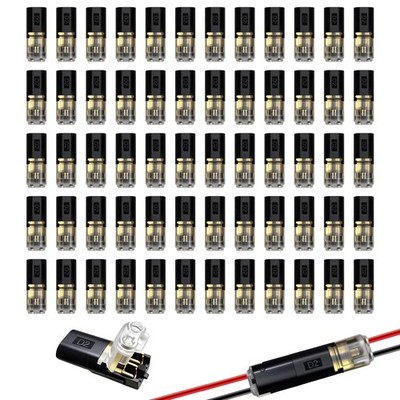 2 Pin Double Wire Plug-in Connectors, 18-22 AWG,60 Pcs