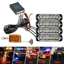 4 X LED Auto Frontblitzer Orange Blitzlicht Warnleuchte LKW Strobe Licht 12V 24V