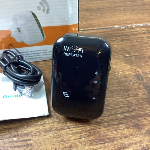 WiFi Extender, WiFi Signal Booster - 300Mps - With RJ-45 Cable & Manual - Black - Picture 2 of 12