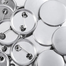 300 Piece Blank Badge Button Kit for Button Maker Machine, Includes Metal Shells