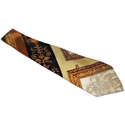 Designer Necktie 100% Silk GIANNI VERSACE COUTURE Black, Gold, Yellow