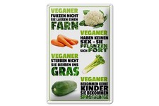 mrdeco Metall Schild 20x30cm  Veganer furzen nicht sterben Deko Blechschild