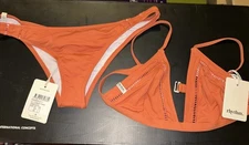 Rhythm Bikini Set Womens Size M Top L Bottom My Cheeky Paint Tarrcotta