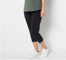 Denim  Co Size Petite Small Black Active French Terry Crop Pant A475901 NWOT