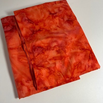 Quilting Muse Orange Batik Cotton Fabric 1 Yard x 44'' Marbled Mottled Sunset