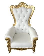 Barock Thron Sessel Königlicher Polster Chesterfield Samt Sitz Antik Stil Stühle