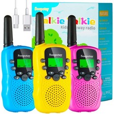 Rechargeable Walkie Talkies for Kids 3 Pack, Walkie Talkie Toys for Girls Boy...