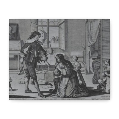 Abraham Bosse - The Wife-Beater - ca. 1633 v2 - Canvas Wall Art