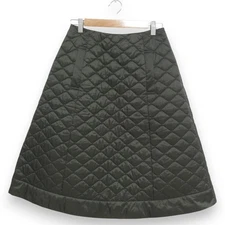 23AW FOXEY Setosa F logo quilted skirt 43977 size 40 khaki green Women USED