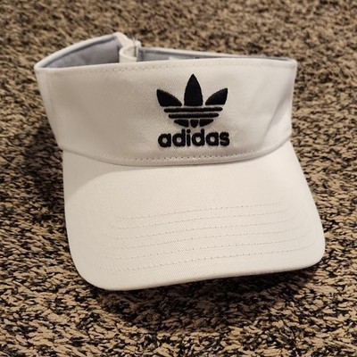 adidas White Cotton Golf Visor Adjustable OSFA 90288 Unisex Sports Summer