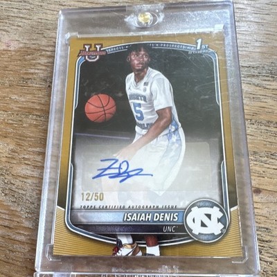 Topps 2025-26 Bowman Isaiah Denis Paper Prospect Auto RC #PA-ID Gold 12/50