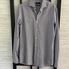 Boss Hugo Boss navy and white button-down pinstripe shirt size 15 1/2 39 m