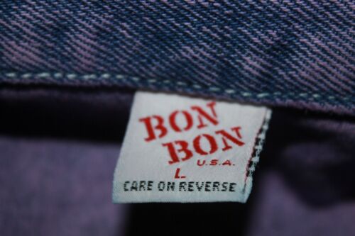 US made Purple BON BON Denim Jacket Acid Wash Girls Large - Picture 4 of 9
