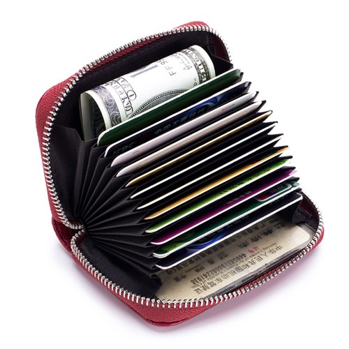 RFID Blocking Women’s Genuine Leather Wallet Credit Card Holder Zipper Pocket - Picture 11 of 22
