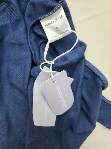 NEW~MangoPop Collection Womens, Small Sleeveless Bodysuit Scoop Neck,Navy Blue. - Picture 12 of 12