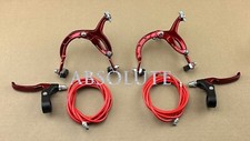 ALL RED CRUISER BIKE BRAKE SET LEVER CABLE CALIPER OS BMX VINTAGE SCHWINN BIKE.