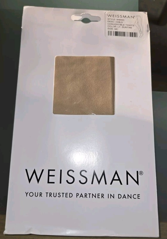 Weissman Dance Childrens Convertible Tights Size MC Lt Sun Tan Style W900C