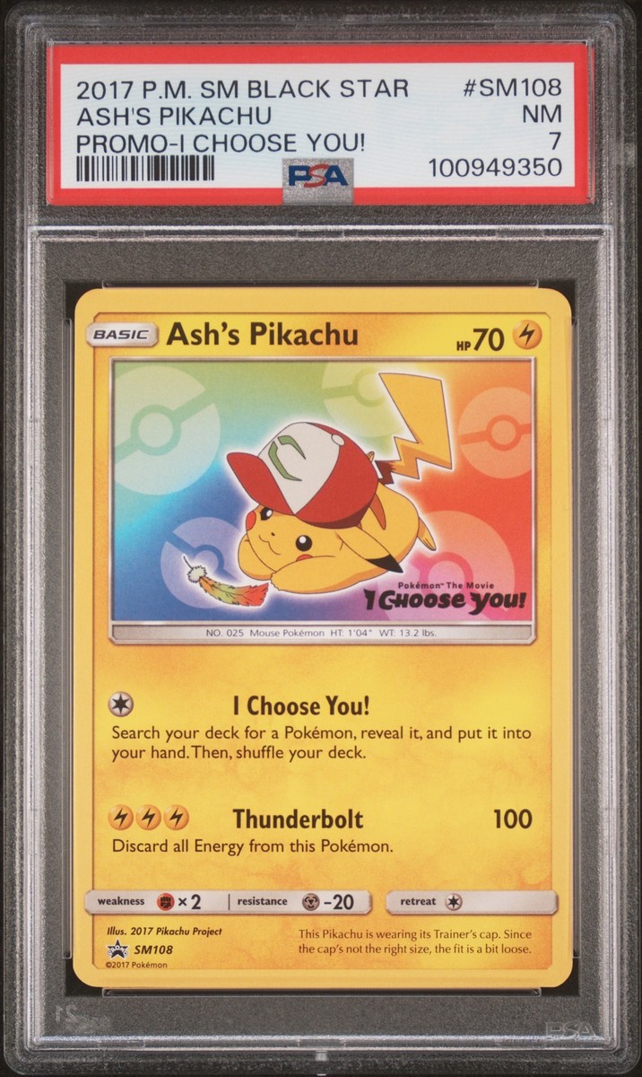 2017 POKEMON SM BLACK STAR PROMO I CHOOSE YOU! #SM108 ASH'S