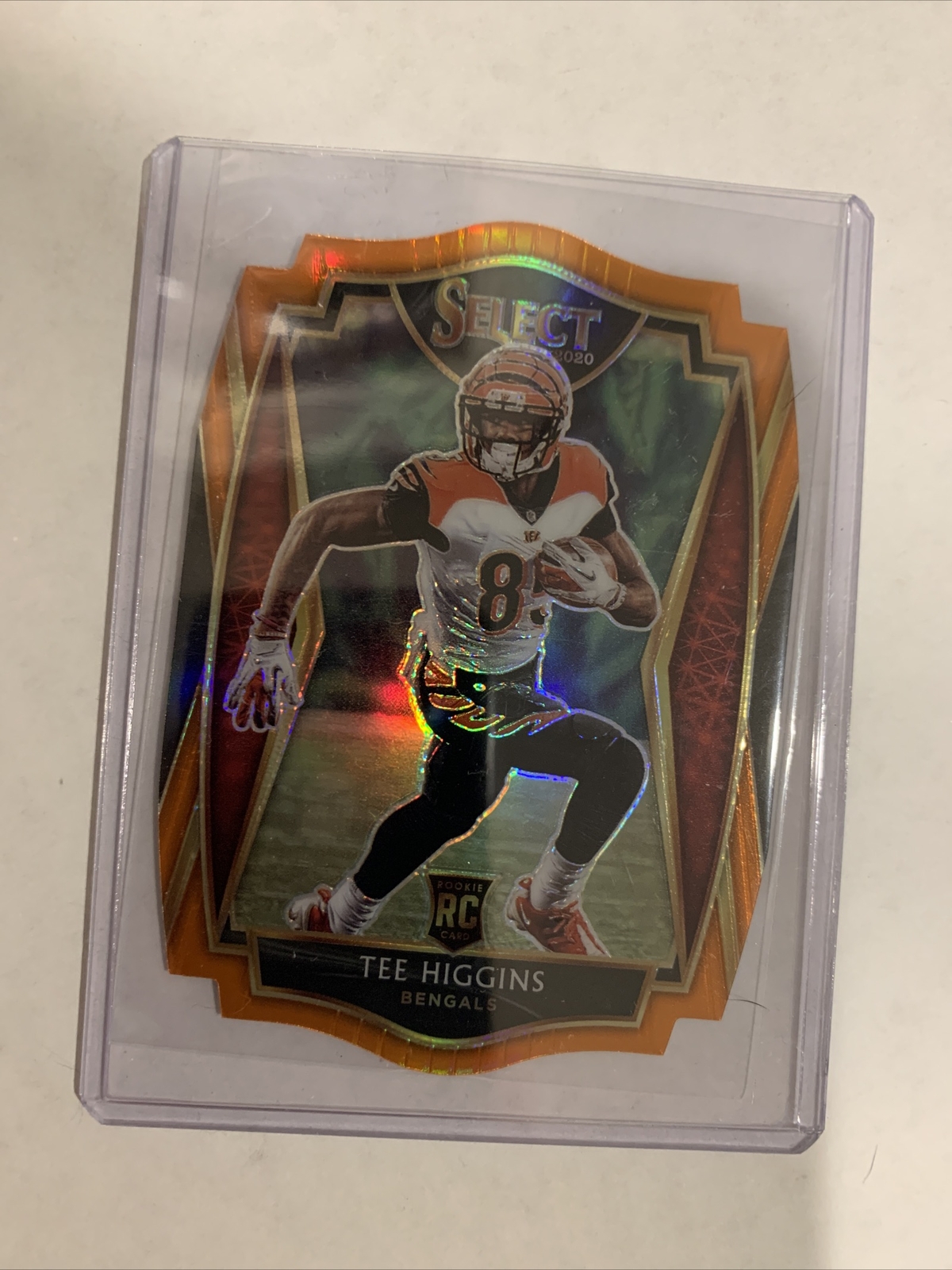 TEE HIGGINS - 2020 Select Premier Level Orange Die-Cut PRIZM Rookie Card RC #160