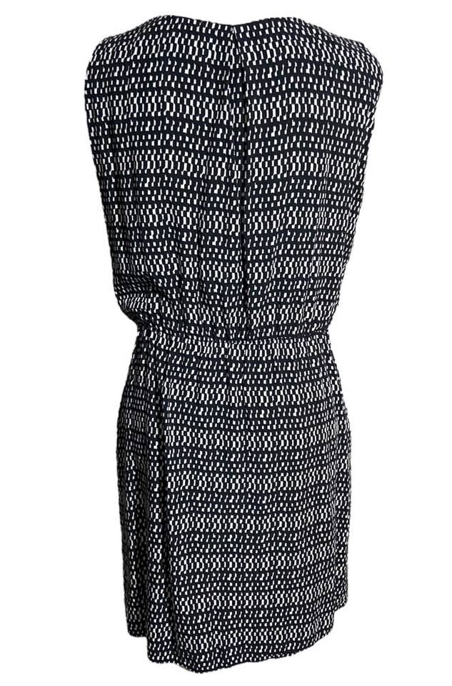 Zara Basic Abstract Print Black Cream Tank Pocket Dress Size Small eBay