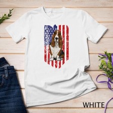 American Flag Basset Hound 4th Of July USA Unisex T-shirt
