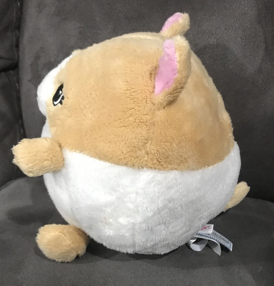Squishable CORGI Dog Tan Cream Round 8in Plush Green Sewn Eyes Pink Ears 2018 - Image 3 of 4