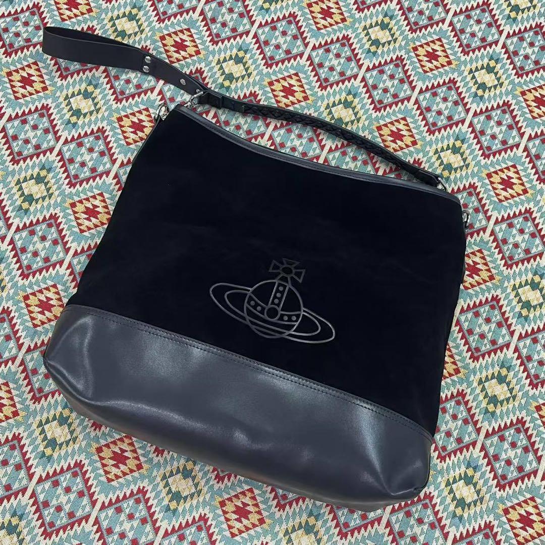 vivienne westwood NANCY handbag shoulder bag suede black vivienne westwood NANCY handbag shoulder bag suede black