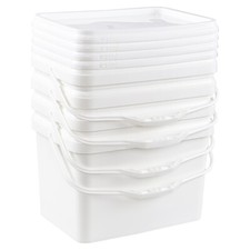 Idotry 4-Packs Plastic Bucket Pail with Handle Food Grade Containers, 5.3 Gallon