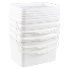 Idotry 4-Packs Plastic Bucket Pail with Handle Food Grade Containers, 5.3 Gallon