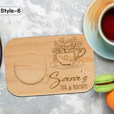 Personalised Engraved Tea and Biscuit Board | Coffee and Cake Serving Tray Gift