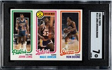 Magic Johnson 1980-81 Topps All-Star Rookie (RC) #111 SGC Graded 7 NM Boone/Long