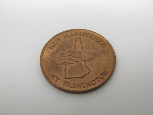 Vintage Mt. Washington NH Souvenir Token Copper Medallion State Outline