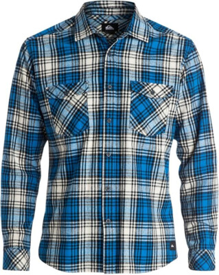 QuickSilver XL Regular EVERYDAY FLANNEL Blue Shirt Dual Pocket Long Sleeve Blue