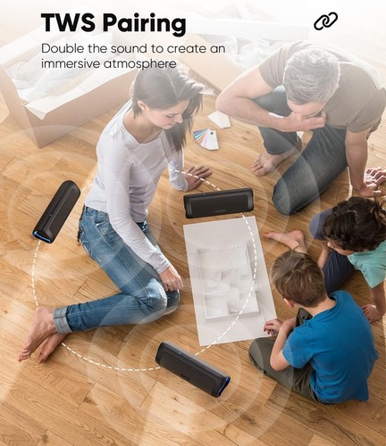 Bluetooth Speaker with HD Sound 24H Playtime Wireless Waterproof BT 5.3 Portable - Picture 5 of 7
