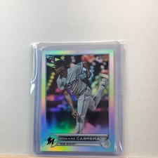 2022 TOPPS Series 2 Baseball Edward Cabrera base RAINBOW Foil RC card # 566