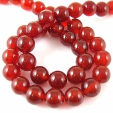 Red Brown Jade Beads, 10mm Smooth Round Natural Gemstone Beads Sold Per Strand 