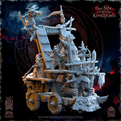 1x Black Horde  Goblin Ogre Catapult Beholder für AOS Sigmar Gitz Katapult