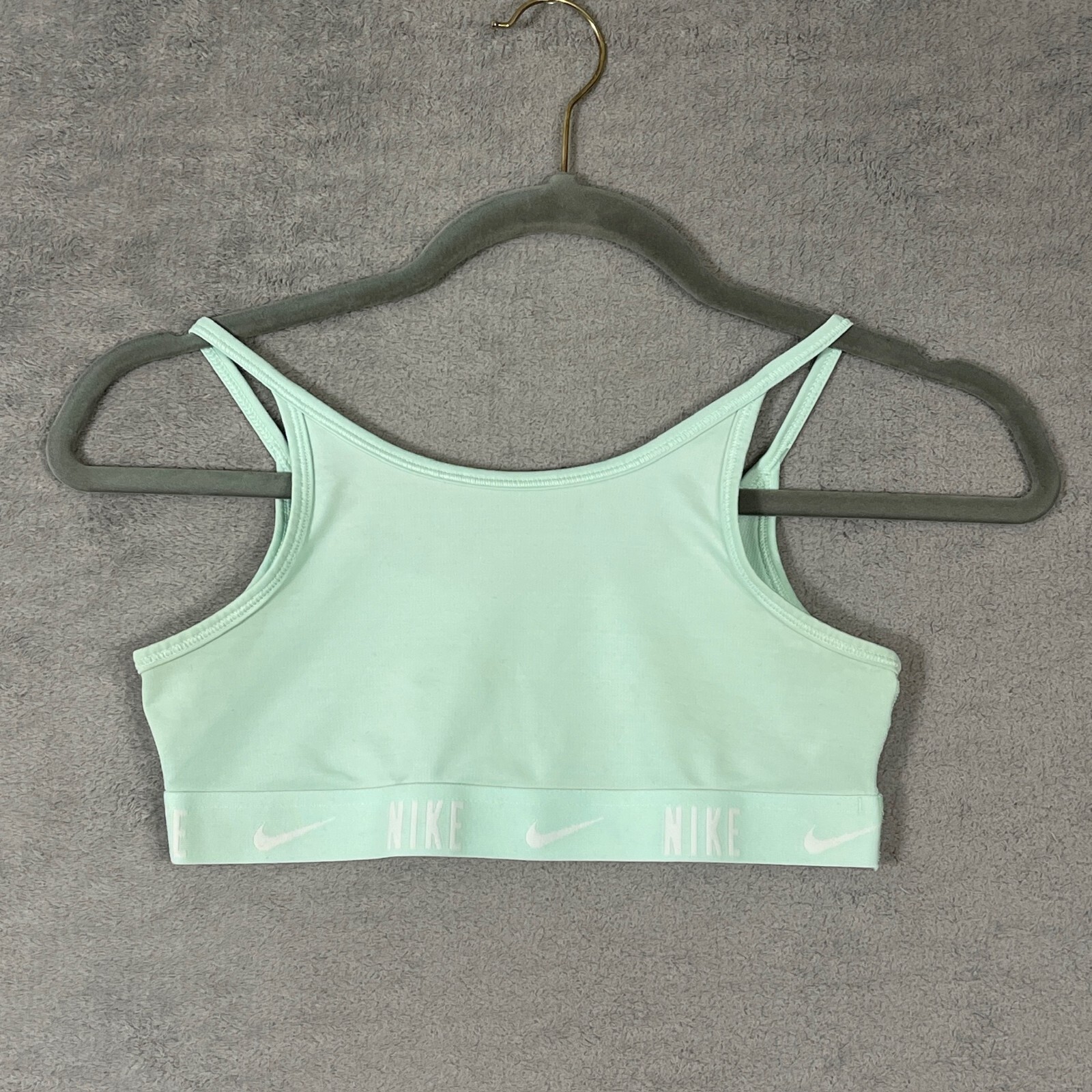 Nike Sports Bra Womens Size M Mint Green Swoosh Athletic Dri-Fit Stretch Medium-image