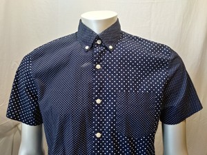 mens polka dot dress shirt short sleeve