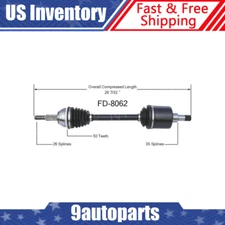 Fits 1995-1999 2000 2001 2002 Lincoln Continental Front Right CV Axle CV Joint