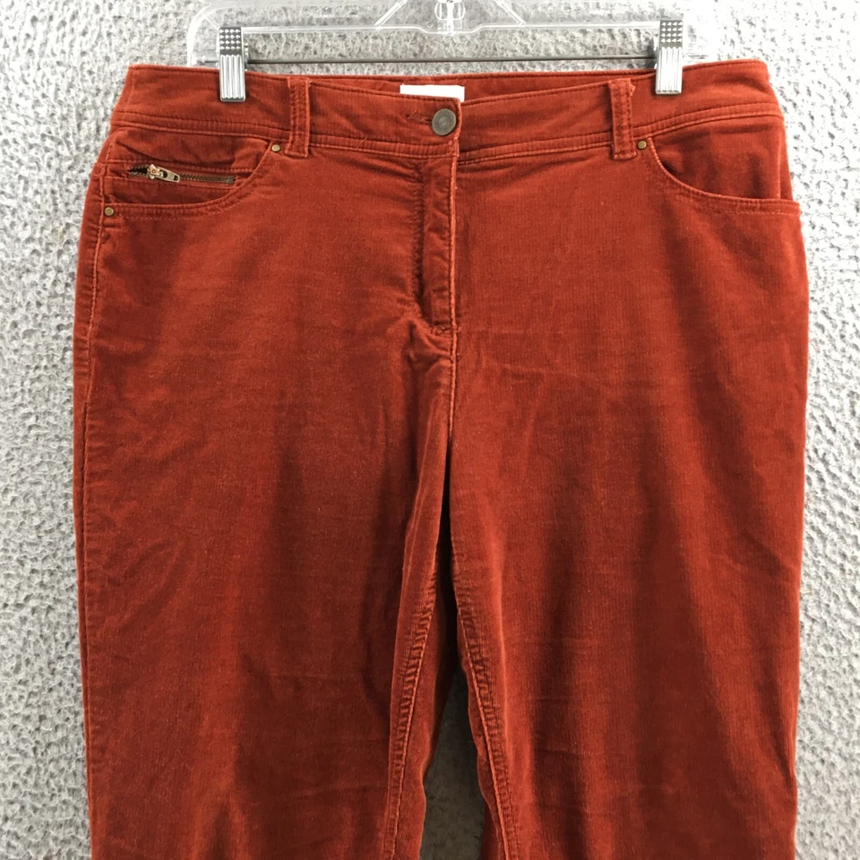Pantalones Chicos Pana Pierna Recta Mujer 1.5R (real 36x28.5) Naranja Tiro Alto Foto 2 de 4